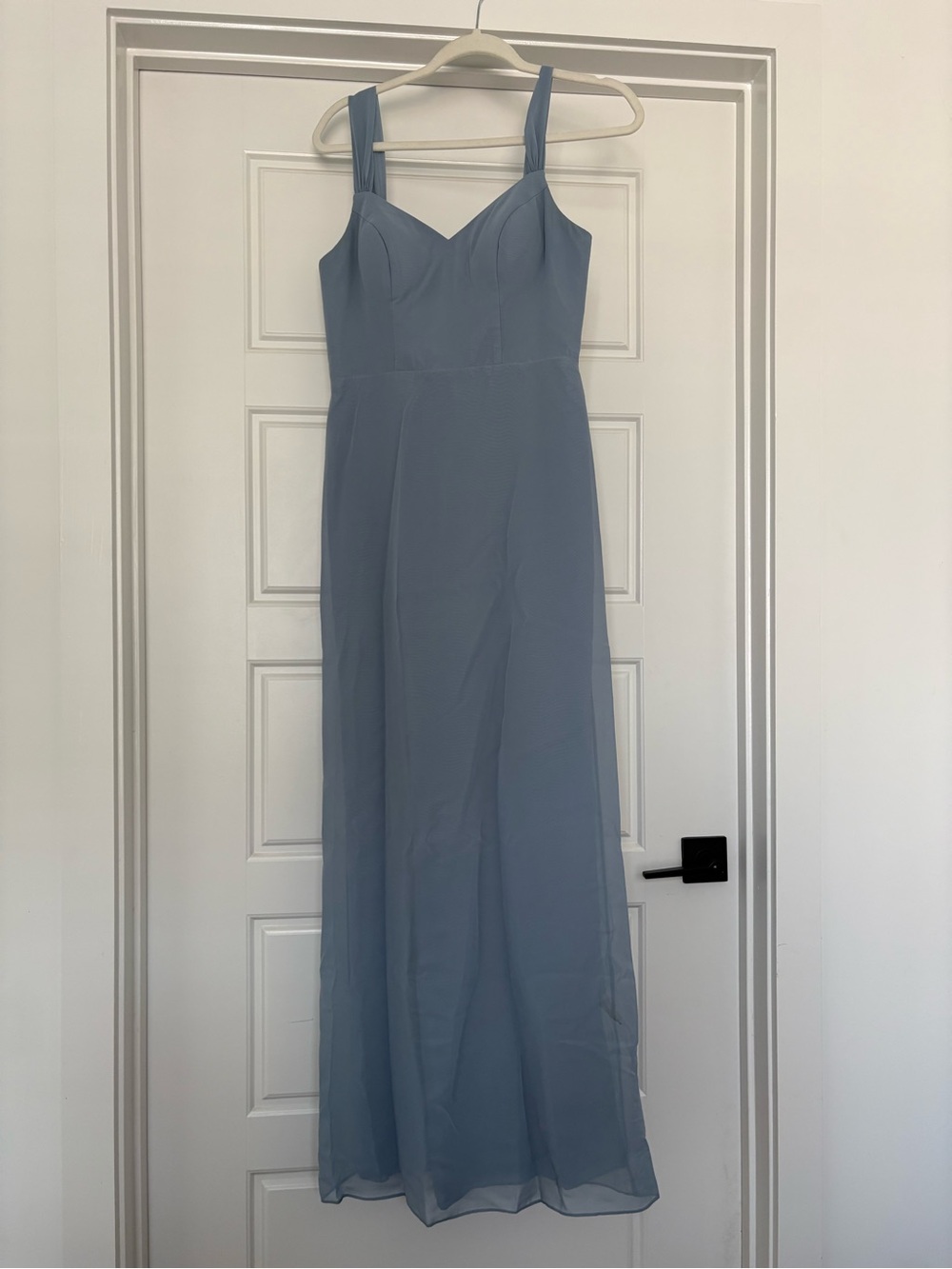 Azazie Dusty Blue Strappy Maxi Dress